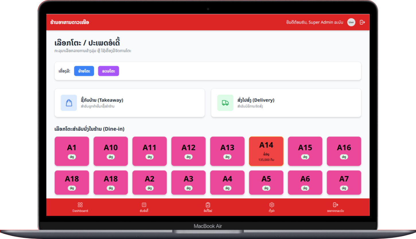 ໂປຣແກຣມຮ້ານອາຫານ Pro Version